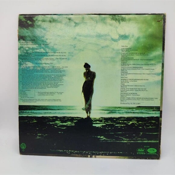 Vintage 1969 Glenn Campbell Galveston Record Album Vinyl LP 1960s Songs Music - Picture 2 of 15